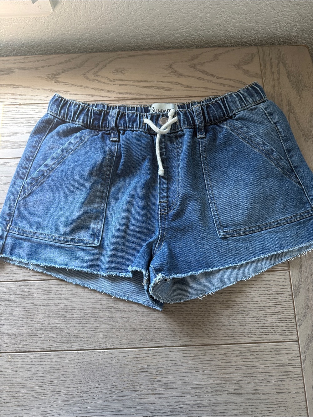 Denim Pull-On Shorts in Medium Blue